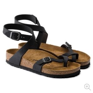 Birkenstock Yara Black Leather Sandals